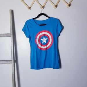 MARVEL CAPTION AMERICA JUNIORS SHIRT SIZE LARGE